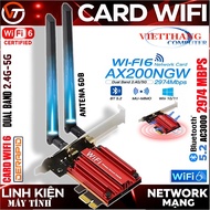 Wifi 6 Network Card AC3000 Derapid Intel Ax200 Dual Band 2.4G/5GHz 802.11Ax Super Fast 2974Mbps BT 5