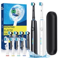 Rotating Electric Toothbrush For Adult with 4 Replace Heads, 5 Modes Deep Cleaning and 2 Min Smart T