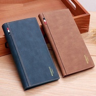 Men Wallet Long Clutch Bag Three fold Coin Purse Man PU Leather Wallet for Men Dompet Lelaki Kulit B