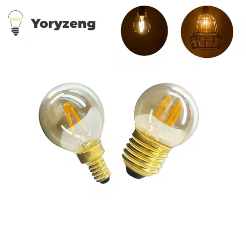 Vintage Retro E14 E27 LED Globe Light Bulb E26 E12 110V 220V COB Filament Lamp 2W 4W 6W Amber Glass 