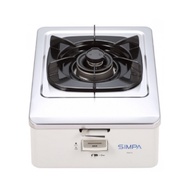 SIMPA簡柏座檯式單頭不鏽鋼煤氣煮食爐RVH1S(SSW) - 銀色面/白色爐身