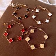 Four-leaf clover bracelet, stainless titanium four-leaf clover bracelet