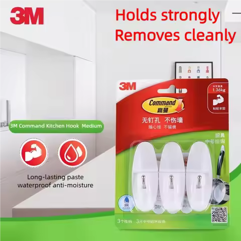 Command Wire Hooks, Command Water-Resistant hook command Adhesive Refill Strips, Medium and Large ki