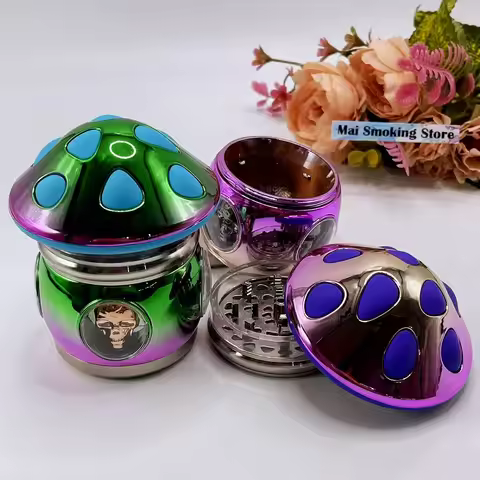 Mushroom Herb Grinder Large Manual Spice Pepper Mill Salt Mortar Pestle Tobacco Raw Grass Grinder Sm