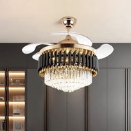 Italy Brand Modern Crystal Ceiling Fan with Light Ceiling Light Fan Lampu Siling Kipas Lampu Kristal