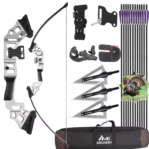 Straight Bow 20 Inch Takedown Handle Recurve Bow 30-40 Lbs Adjustabl for Right Hand Archer Shooting 