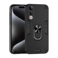 iPhone 16 Pro Max Case, Fierce Warrior Armor, 360° Metal Ring Kickstand, Shockproof, Casing
