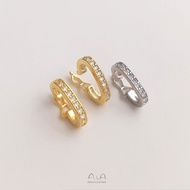 14K18K Gold-Plated White Gold Zircon Diamond Ring Buckle