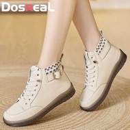 Fashion DOSREAL Boots Shoes For Women Adult Korean Style Leather Slip On Doc Martens Boots