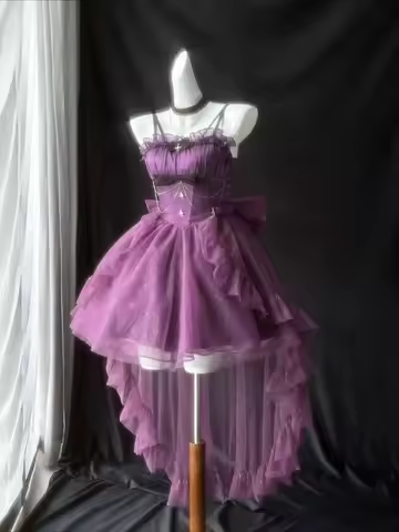 Elegant Y2k Sling Dress Women Harajuku Retro Tulle Ruffles Vintage Trim Evening Party Outfit Grunge 