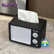 ATAYLOR Vintage TV Tissue Box Ornament, Anti Drop Decorative Vintage TV Tissue Storage Box, Desktop 