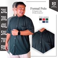 KEMEJA Plain shirt premium regular collar big size jumboPOLO size 2xl 3xl 4xl 5xl 7xl9xl