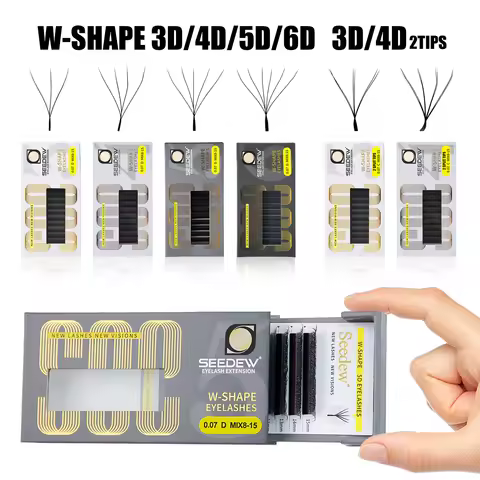 SEEDEW W Shape 3D 4D 5D 6D Automatic Flowering Bloom Premade Fans Eyelash Extensions Flowers Knows M