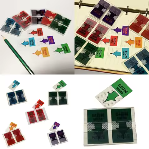 250Pieces Sign Here Stickers Easy to Post Sign Here Tabs with Dispenser for Office School Annotating