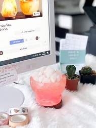 โคมไฟเกลือหิมาลายัน Himalayan Salt Lamp ทรงถ้วย USB ใช้ในรถ โคมไฟหินเกลือหิมาลัย โคมไฟ โคมไฟเกลือ