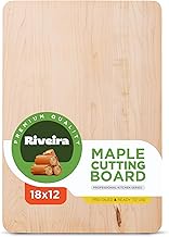 Riveira Maple Wood Cutting Board – Gourmet Maple Grandeur: 18 x 12 Wooden Cutting Board – Natural Wo