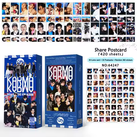 SKZOO New STRAYKIDS KARMA Album 5-STAR Merch 420 Acoustic Sharing Postcards Birthday Gift