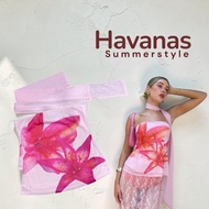 Havanas Pink Floral Strapless Top Comes With A Beautiful Summer Neck Strap.