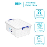 Duy Tan 45 liter clear rectangular plastic container, genuine plastic, for toys, files, food