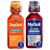 Vicks NyQuil DayQuil SEVERE, Nighttime Relief of Cough, Cold & Flu Relief, Sore Throat, Fever, & Con