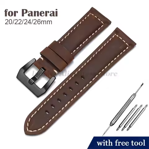 Watchband for Panerai for Fossil for SEIKO for TISSOT Genuine Leather Bracelet Strap Watch Band 20mm