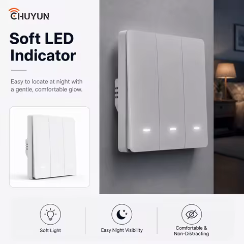 Chuyun ZigBee Eu Smart Smart Life/Tuya Wall Light Switch With Neutral Wire