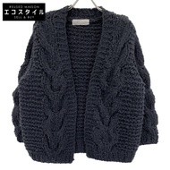 เสื้อคาร์ดิแกนคอปกถักลายเคเบิลสีน้ำเงินเข้ม รุ่น 03IR00241DNV (รีดเรียบ) ไซส์ F