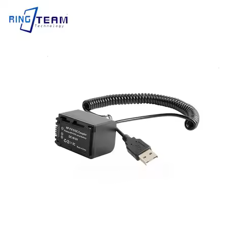 Coiled Cable USB to NP-F NP-FV70 NP-FV90 FV100 FV30 FV40 FV50 Dummy Battery for Sony DVD SR HC Seria