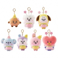 BT21 10cm Plush Keychain Cartoon Bee Series RJ Cooky Shooky Koya Bag Charm Kpop Anime Collectible Ac