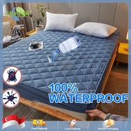 Waterproof Mattress Protector Bed Fitted Sheet Bed Cover Mattress Protector Cover Bed Pad Bedspread Single/Queen/King