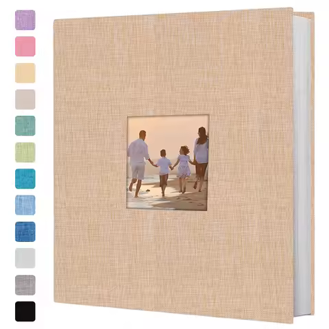 Extra-large linen photo album - A super wide photo album designed for 4x6 and 8x10 size photos as a 