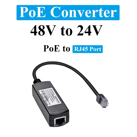 2.5G Passive PoE 48V to 24V PoE Converter, RJ45 Port Output 24V/1A, IEEE802.3af/at for Passive 24V D