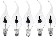 ALIVIM 5Pcs 3W 220V E14 C35 Candle LED Bulb Flame Tip Nature Fire Flickering Light Vintage Bar Home 