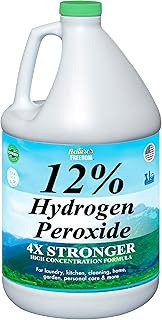 12% Hydrogen Peroxide, Food Grade H2O2 and Purified Water Only, 1 Gallon Solution