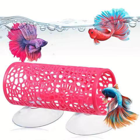 Aquarium Fish Tunnel Toys Betta Fish Tunnel Hideouts & Playground Caves for Betta Guppies & Bottom F