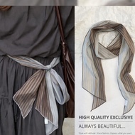 Overlay Ancient Style Belt Narrow Waist Color Matching Floral Long Silk Scarf Women 2025 New Style T
