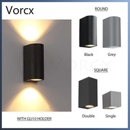 GU10 Holder LED Up Down Wall Light Fitting Replaceable Bulb Outdoor Weatherproof