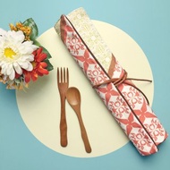 【客製化禮物】兩用餐具環保收納袋 交織窗花系列-2 餐墊 餐具包