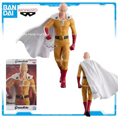 In Stock BANDAI SPIRITS Original Model Decoration One Punch Man Saitama Grandista Anime Cartoon Gara