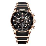 R REWARD81011 Men's Watch Calendar Watch Quartz Watch Steel Band Watch Business Casual Six-Hand Men'