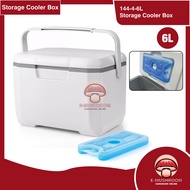 HJC 6L Storage Cooler Box Ice Box Portable Cooler Box Picnic Camping Fishing Cooler Grey 144-4-6L