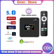 OM MAX Smart Voice TV Box, equipped with Android 14.0 system, unlocks full channels + movies 5G WIFI