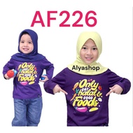 Afrakids AF226 Children's T-Shirt "Only Eat Halal & Good Foods" Long Sleeve - Girls' T-Shirt - Distr