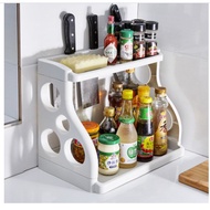 2-storey Kitchen Spice Shelves Plastic Material (3-Storey Shelf)