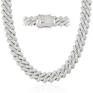 Mens Cuban Link Chain Miami Cuban Necklace 18K Gold Silver Chain Diamond Cut Chains For Men Women 14