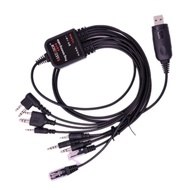 Universal USB Programming Cable 8 in 1 Kit for MOTOROLA KENWOOD YAESU Icom HYT Baofeng Ham Radio PC 