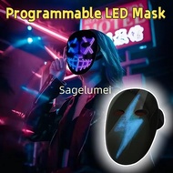 New APP Control LED Mask RGB FullColor Face Changing Glowing Mask Halloween Holiday Costume DJ Light