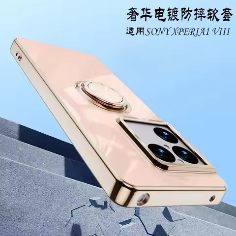 For Sony Xperia 1 VIII Case For MagSafe Magnetic 360° Ring Electroplated TPU Soft Silicone Phone Cov