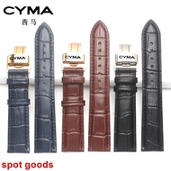 Watch strap CYMA watch strap genuine leather cowhide bracelet men's butterfly buckle accessories cro