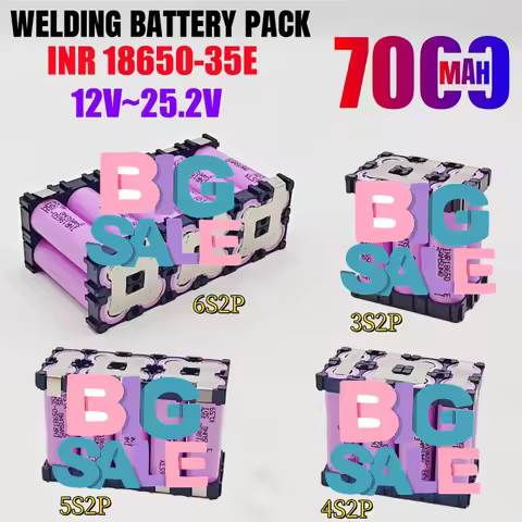 NEW 20A 18650 35E 7000mAh 3S 4S 5S 6S2P 7.4V 12.6V 14.8V 18V 25.2V For Screwdriver batteries welding